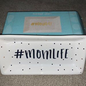 Ceramic #MomLife Trinket Tray Mom Gift - Mom Christmas Gift - Jewelry Tray -NIB